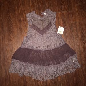 Free people dusty plum lace top